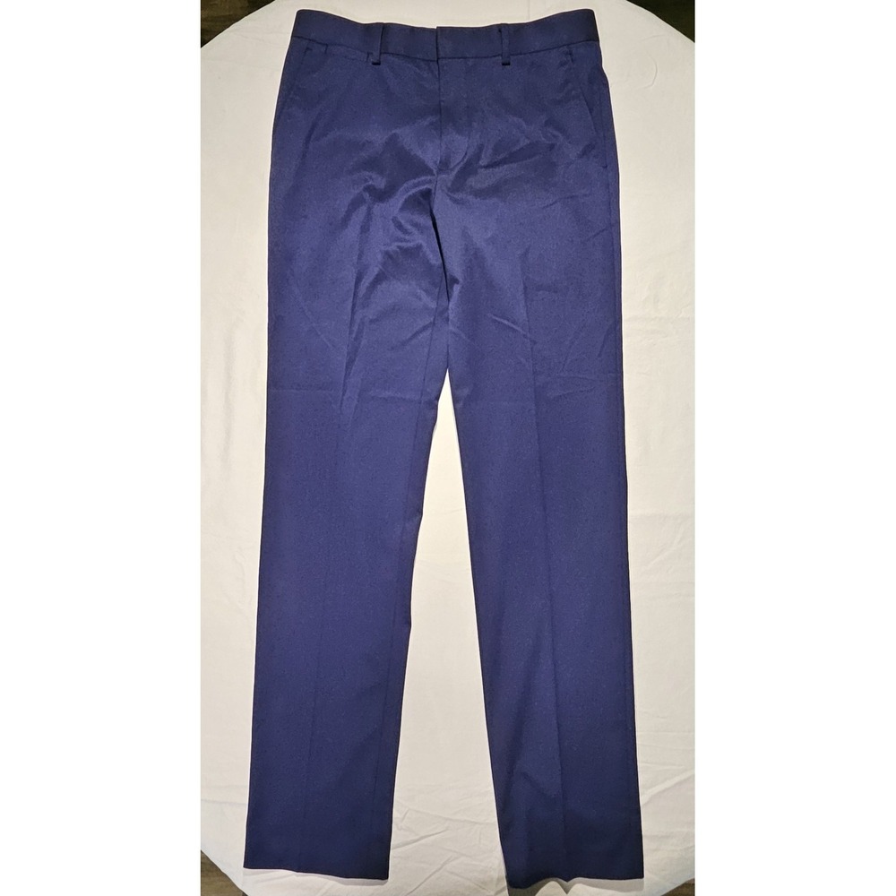 JF J. Ferrar Super Slim‎ Dress Pants Mens 30x34 Blue Flat Front Stretch Career